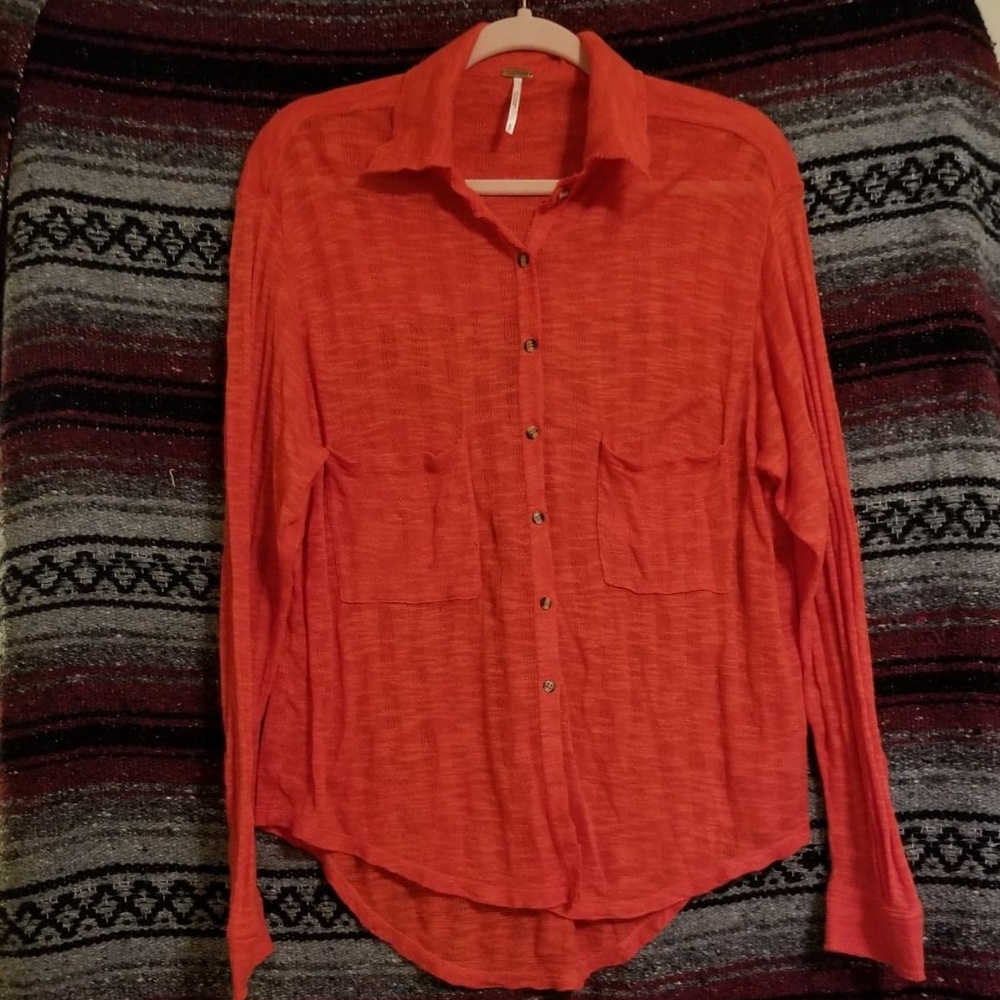 Free People slouchy button down shirt